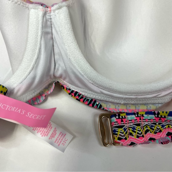 Victorias Secret Bikini Set 32C Getaway Halter Large Strappy Cheeky 3H81 #1282 - Picture 5 of 9